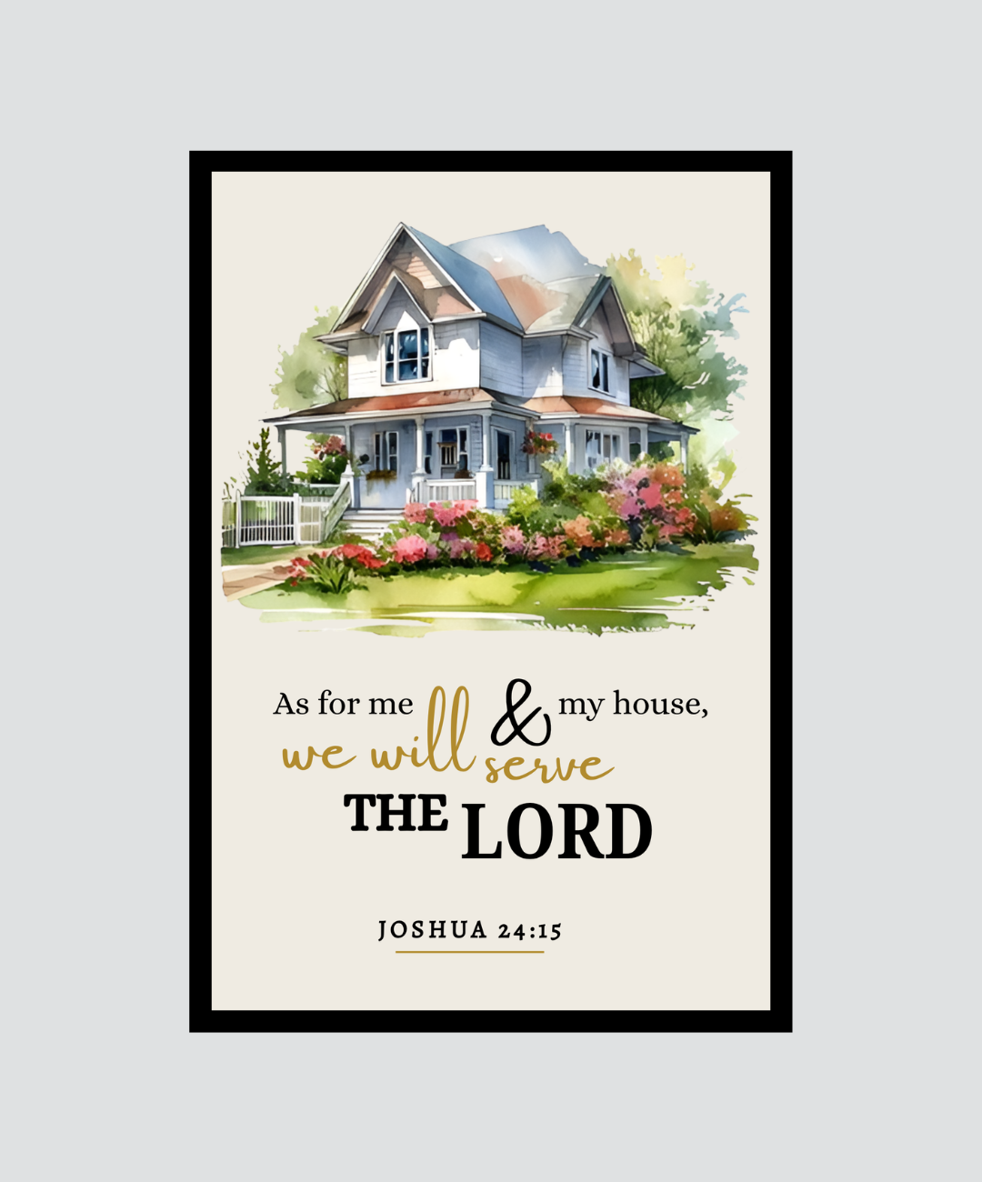 As for Me and My House – Scripture Wall Frame for Home Decor