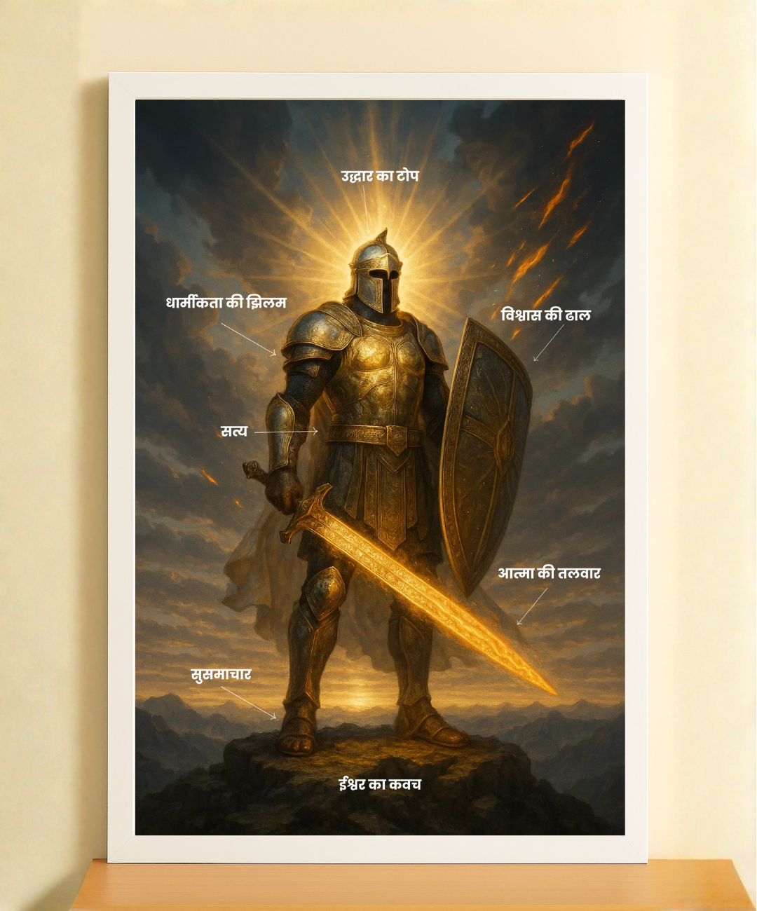 परमेश्वर का कवच – Christian Wall Art Frame in Hindi