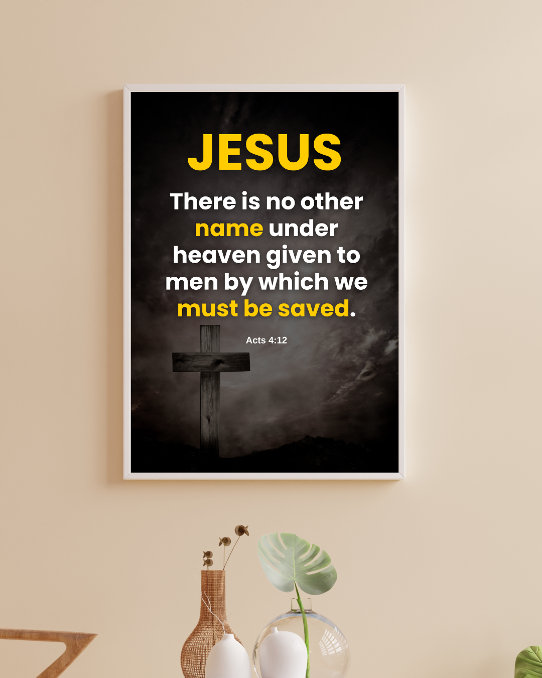 Faith in His Name – Christian Wall Frame and Home Decor Art