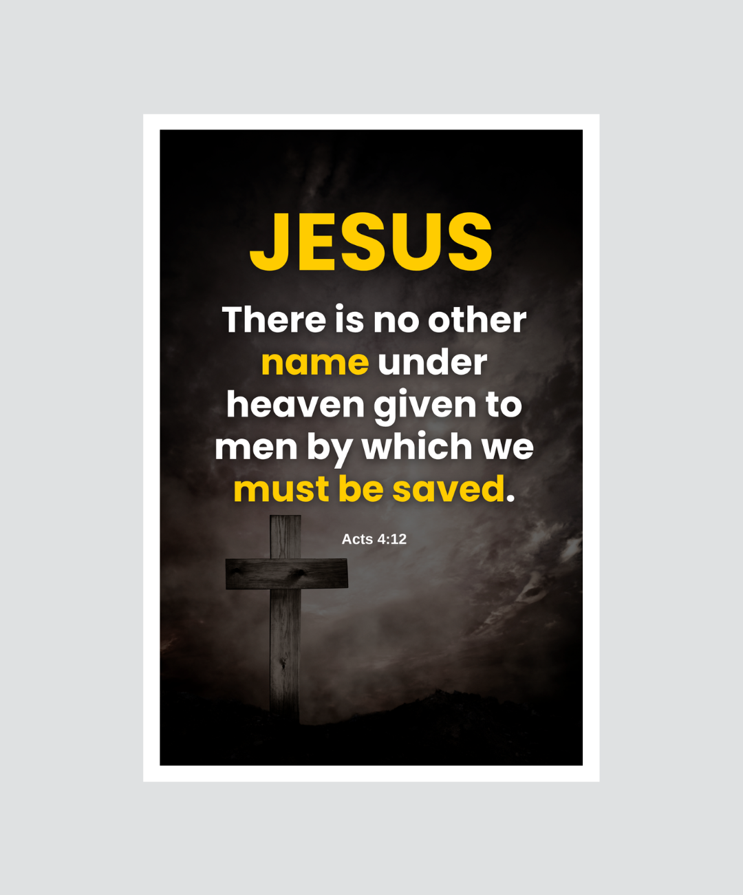 Jesus Is the Way – Acts 4:12 Christian Wall Frame for Home Decor