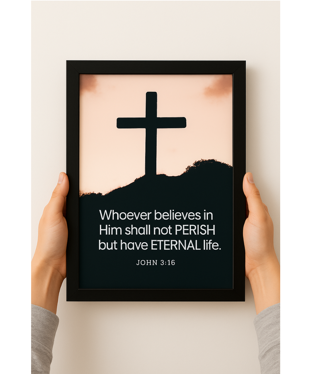 Christian Wall Frame – John 3:16 Scripture for Home Wall Decor