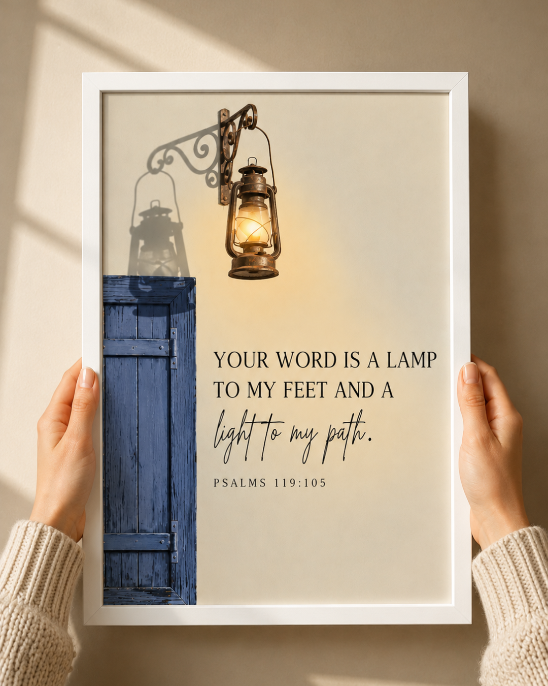 "Your Word Is a Lamp to My Feet" Framed Print – Psalm 119:105 Wall Art