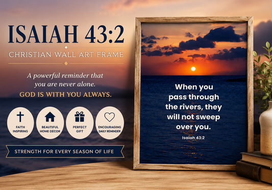 Isaiah 43:2 Christian Wall Art Frame – A Daily Reminder of God's Protection and Presence