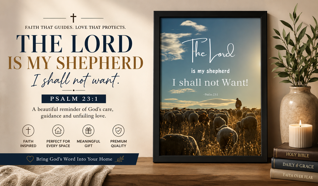 The Lord Is My Shepherd Verse Frame – Faith-Inspired Christian Wall Decor for Your Home