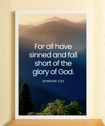 All Have Sinned and Fall Short of Glory - Wall Frame | Bible verse home decor | Christian wall frame for living room | Religious wall art for home