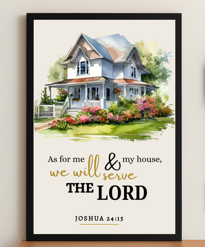 As for Me and My House – Scripture Wall Frame for Home Decor 