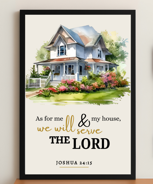 As for Me and My House – Scripture Wall Frame for Home Decor 