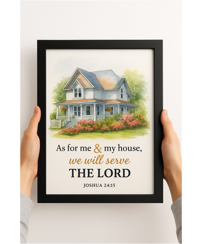 As for Me and My House – Scripture Wall Frame for Home Decor | jesus verse frame English | Home Decor wall Frames