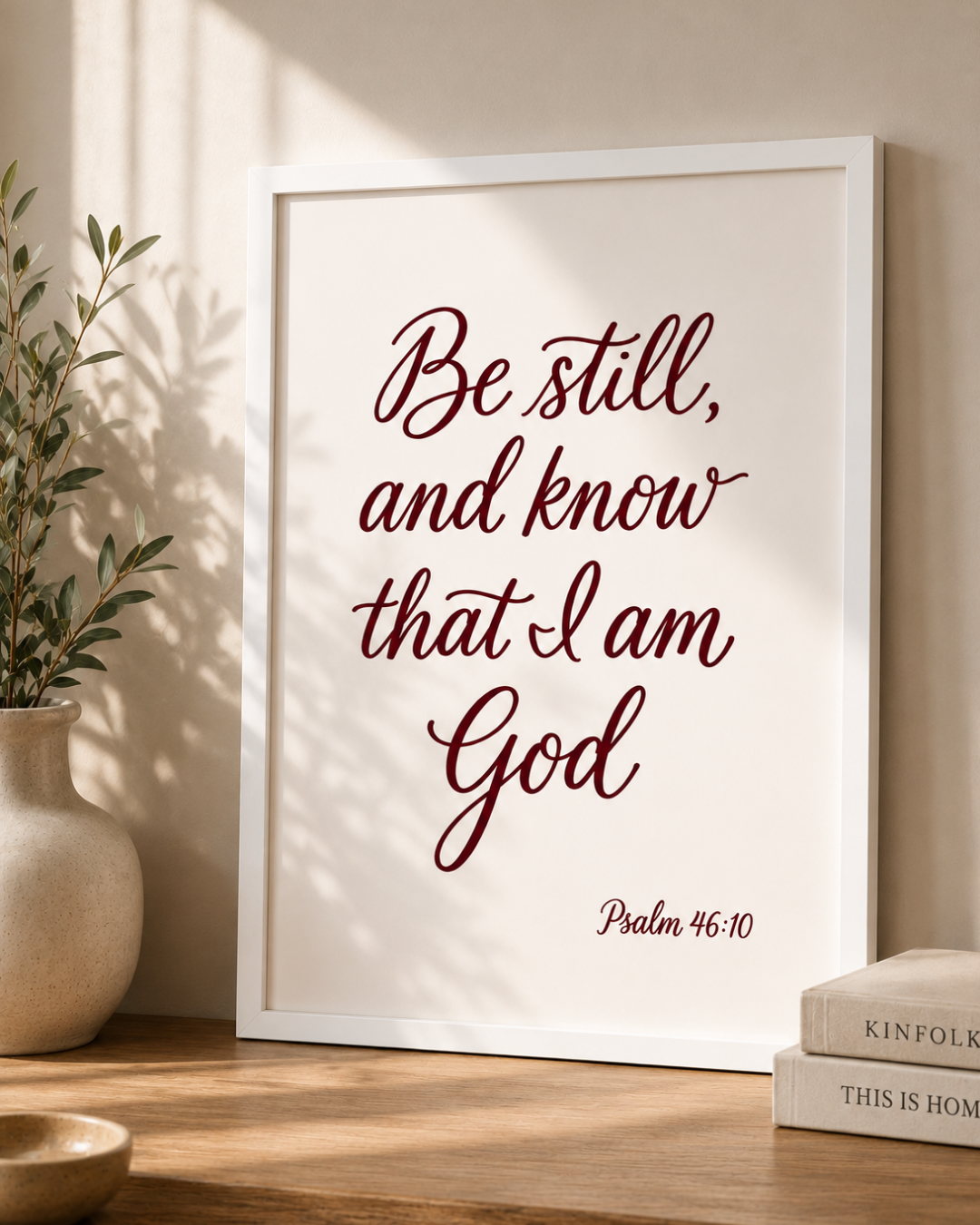 "Be Still and Know That I Am God" Framed Print – Psalm 46:10 Wall Art
