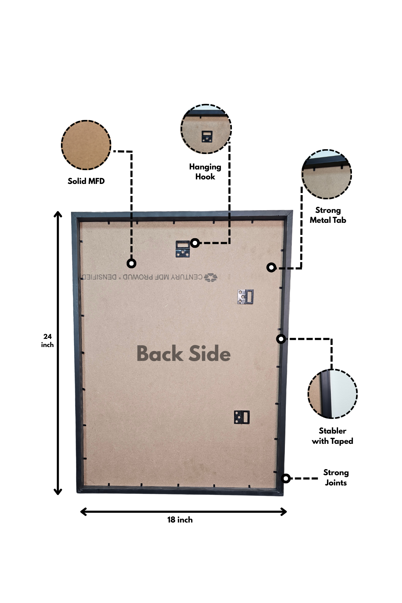 Frame Size Brown 18 x 24