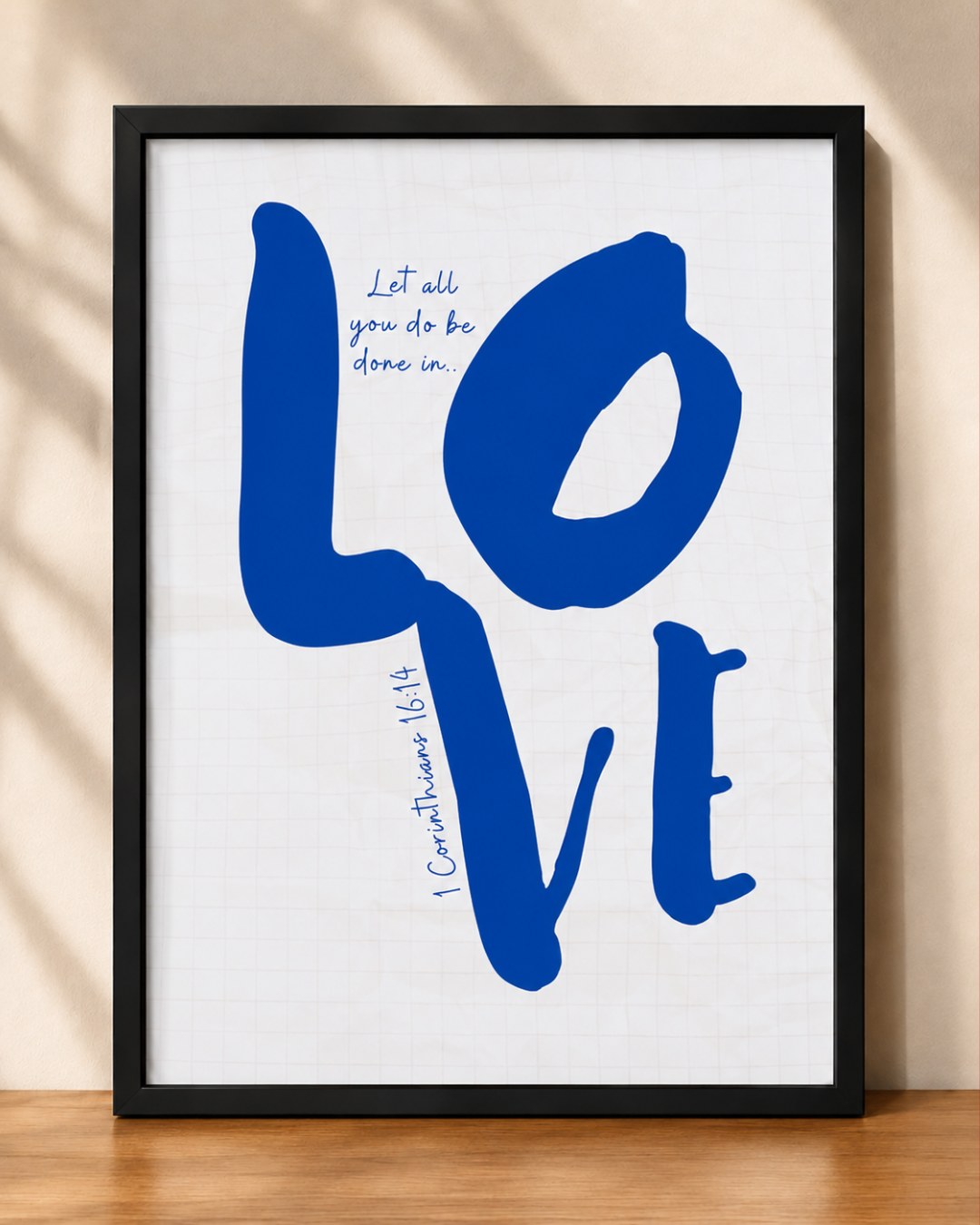 Let All That You Do Be Done in Love – 1 Corinthians 16:14 | Bible Verse Photo Frame
