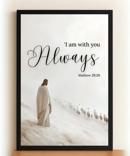 I Am With You Always Wall Frame Bible Verse Wall Art