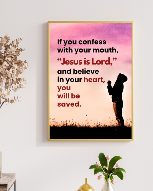 Jesus Is Lord – Christian Wall Frame for Home Decor


