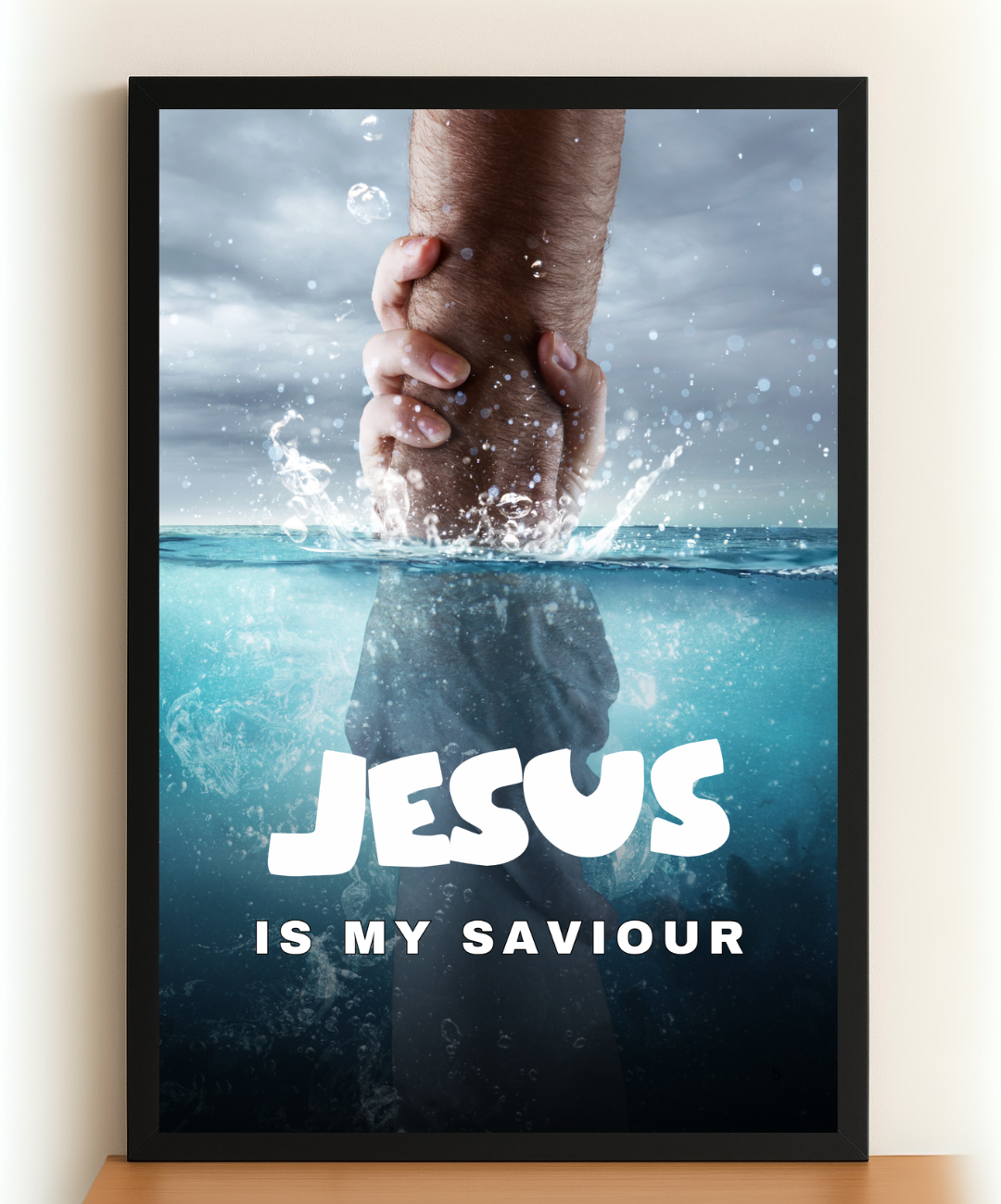 Jesus Is My Saviour – Modern Christian Wall Frame for Believers | Faith decor for office room | Jesus Verse Frame