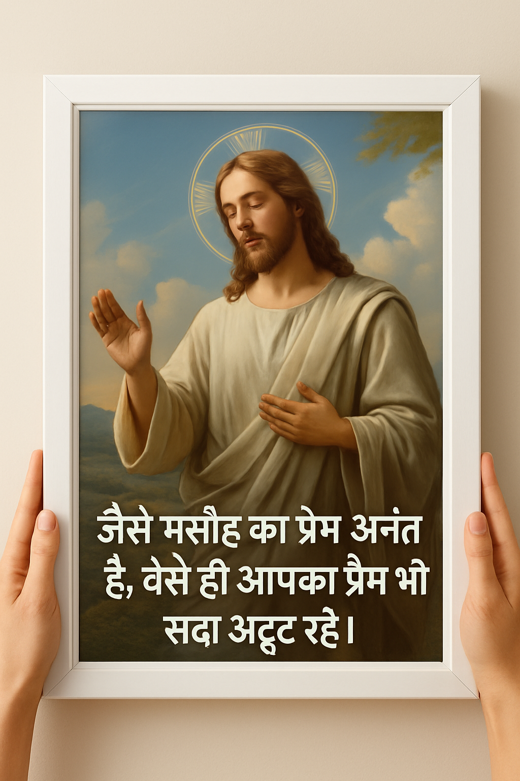 Masih Ka Prem Christian Wall Art Jesus wall decor Jesus Christ verse frames Wall Decor Bible verse Frames