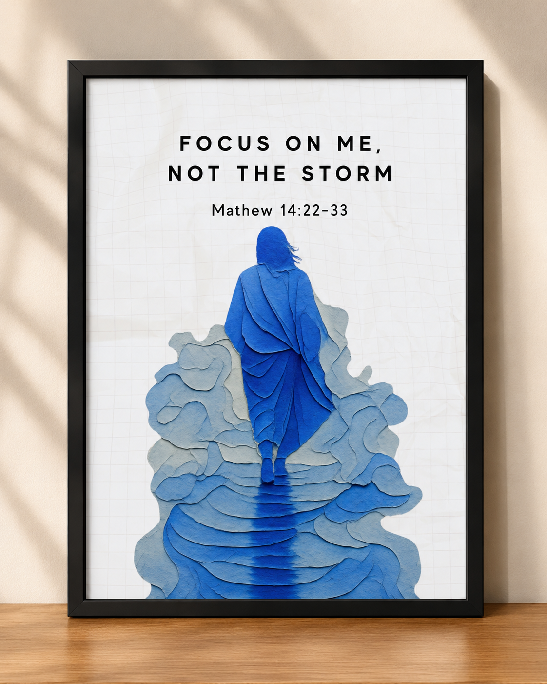 Focus On Me, Not the Storm – Matthew 14:22-33 | Bible Verse Photo Frame