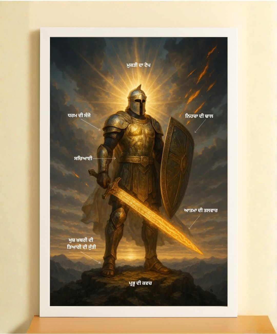 Parmeshwar da Kavach Christian Wall Art Frame in Punjabi