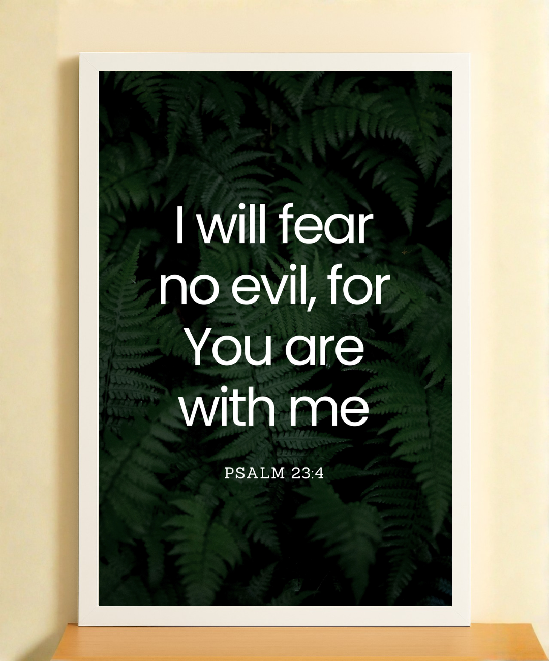 Peace & Strength Wall Frame – Minimalist Green Botanical Quote Print for Inner Calm | Christian wall frame  Items | Bible Verse Frame