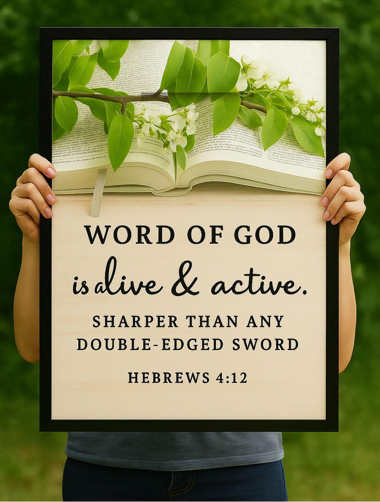 The Word of God is Alive – Bible Verse Wall Frame | Christian wall art | Inspirational Bible verse frame | Scripture wall decor