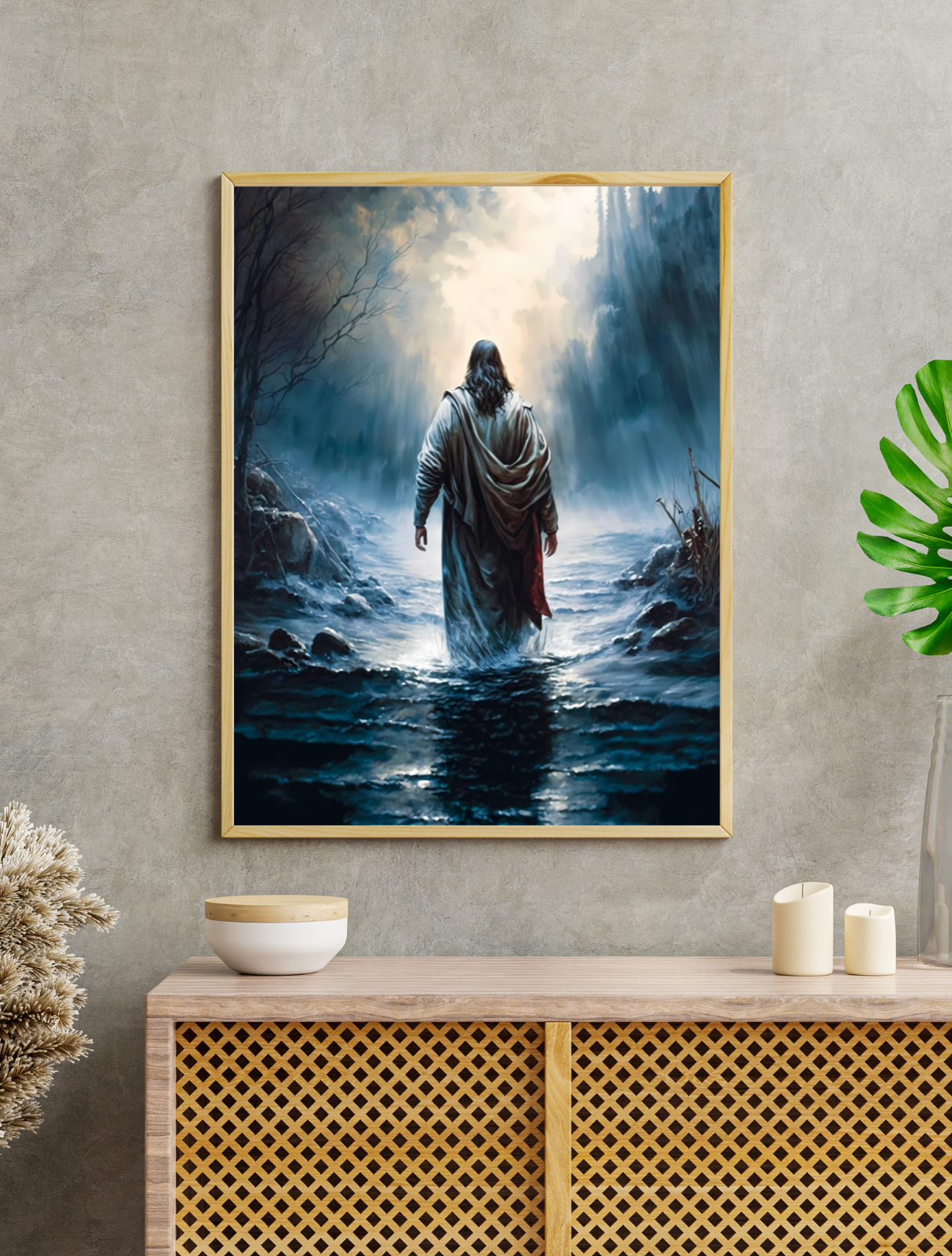 Jesus Walking on Water Frame – Faith-Inspired Wall Art | God’s Masterpiece wall frame | Christian wall art | Wall Decor For Home