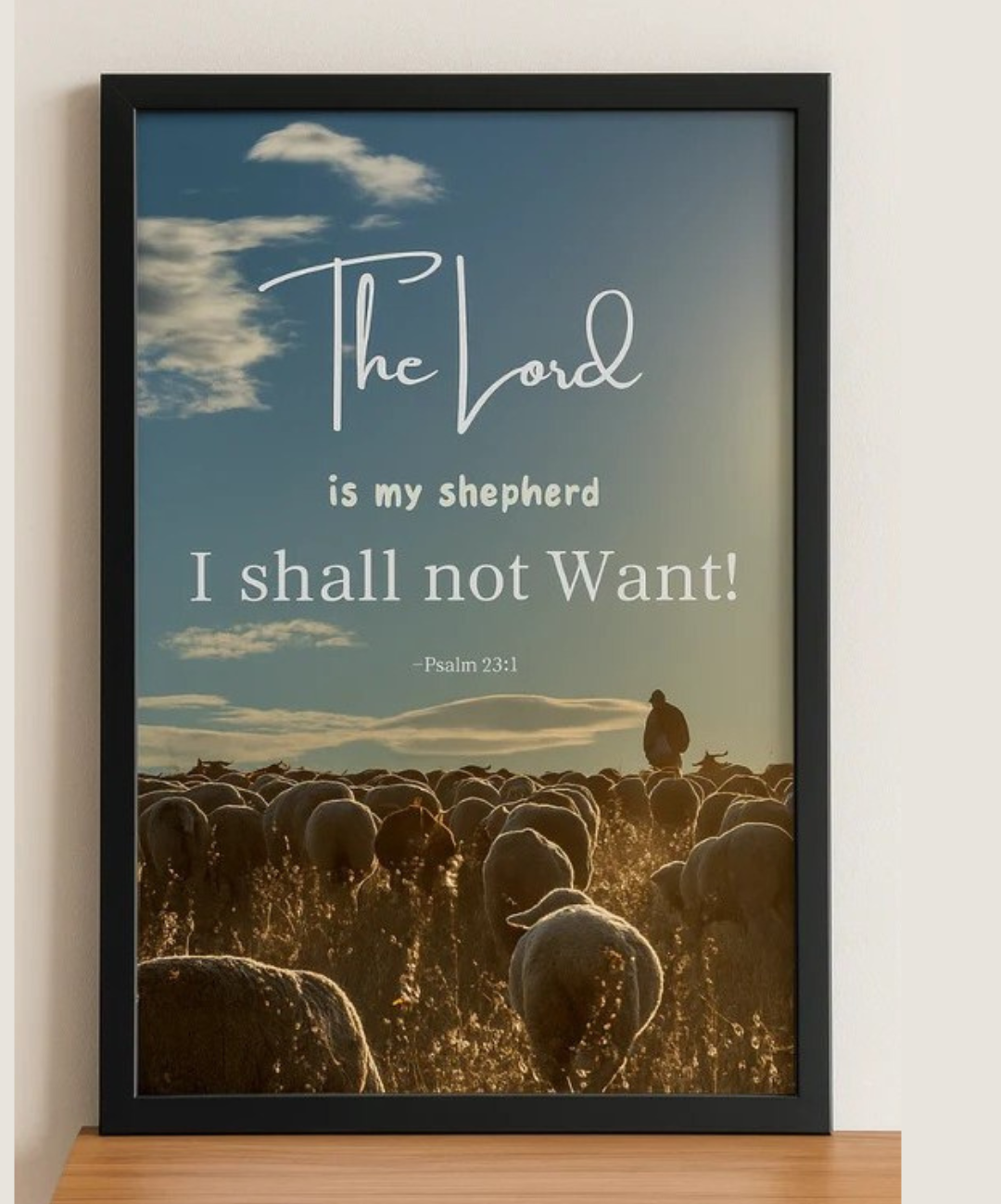 The Lord Is My Shepherd – Psalm 23 Wall Art | Bible Verse In English ...