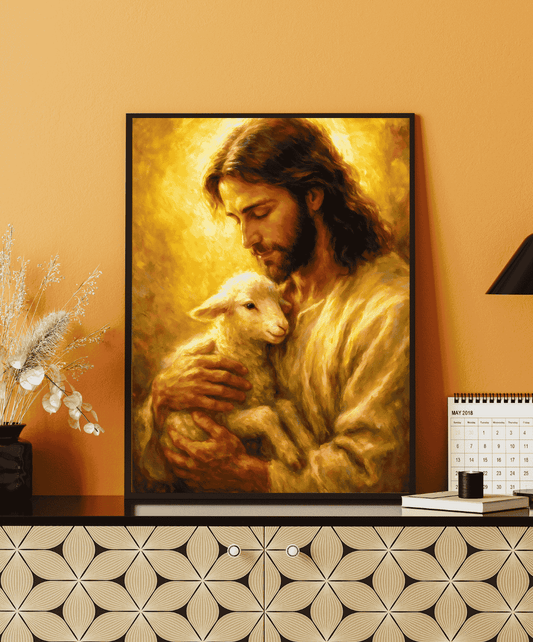 Divine Care Jesus with Lamb Frame