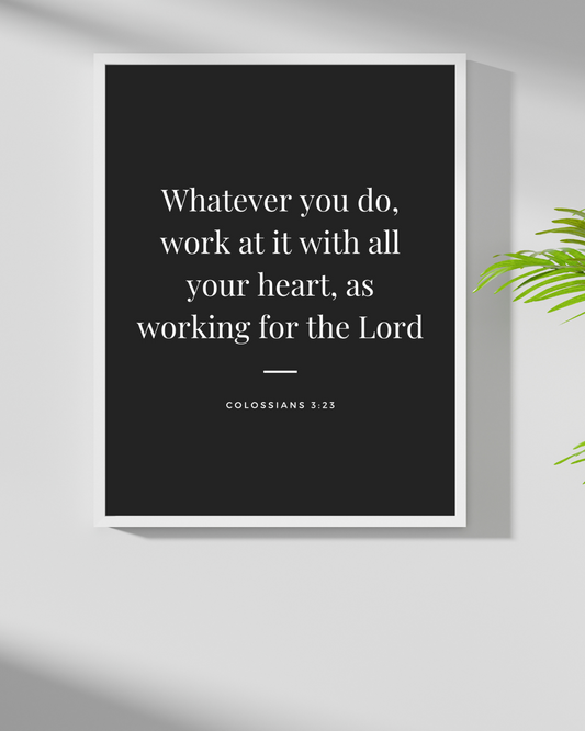 Work with All Your Heart – Wall Frames with Bible Verses