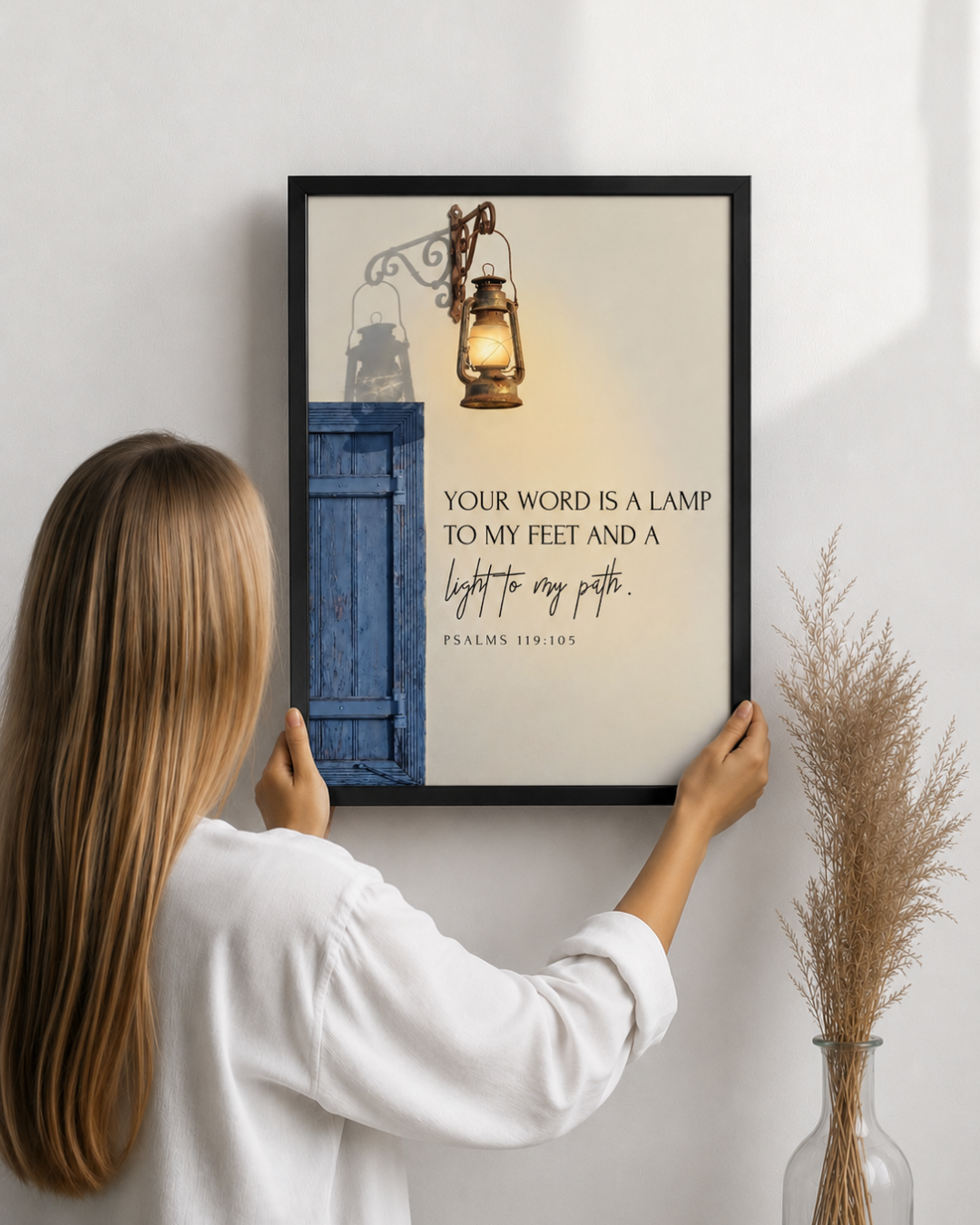 "Your Word Is a Lamp to My Feet" Framed Print – Psalm 119:105 Wall Art