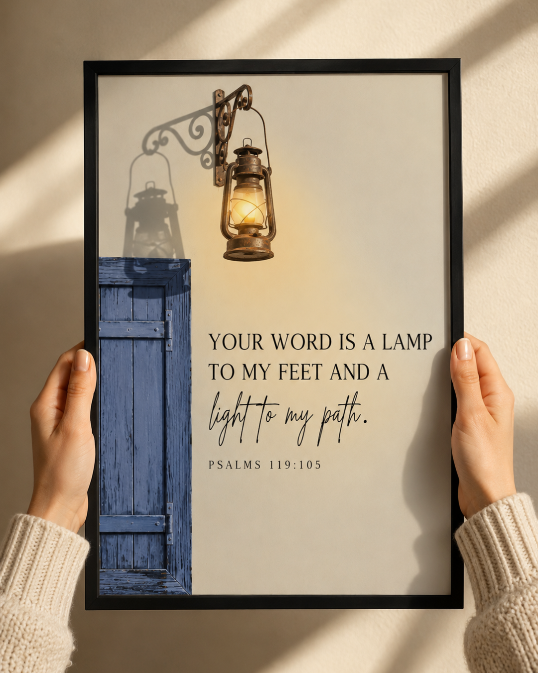"Your Word Is a Lamp to My Feet" Framed Print – Psalm 119:105 Wall Art